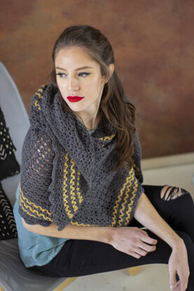 Women's Shawl Branscombe in Universal Yarn Fibra Natura Kingston Tweed - Downloadable PDF