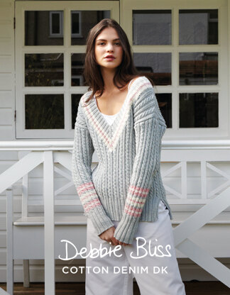 "Matilda Jumper" - Jumper Knitting Pattern For Women in Debbie Bliss Cotton Denim DK - DBS052