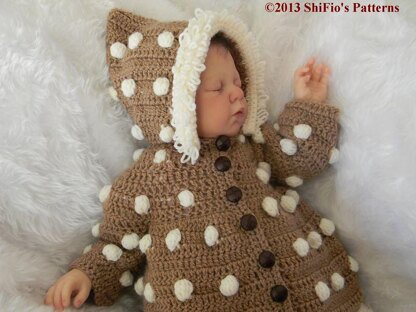 242 Hooded Bobble Jacket Baby Crochet Pattern #242