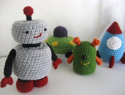 Robots, Rockets and UFO's Amigurumi Pattern Set