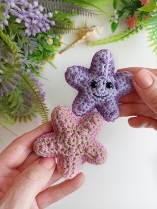 Starfish crochet pattern, amigurumi sea star