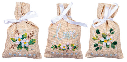 Vervaco Bag Kit Love Set Of 3 Cross Stitch Kit