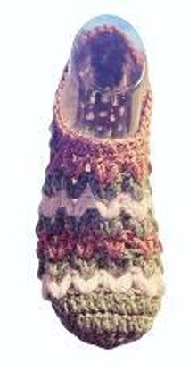 Crochet Puff V Stitches Slipper Pattern