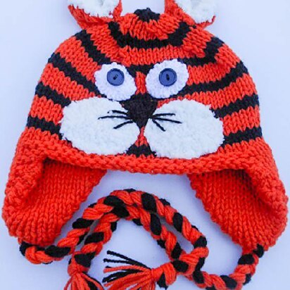 Tiger Cat Animal Hat knit