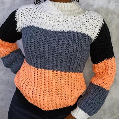 The multi colour block sweater pattern