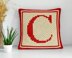 Initial Letter C Pillow Mini C2C Crochet Pattern Bordered Cushion ABC Name Bolster