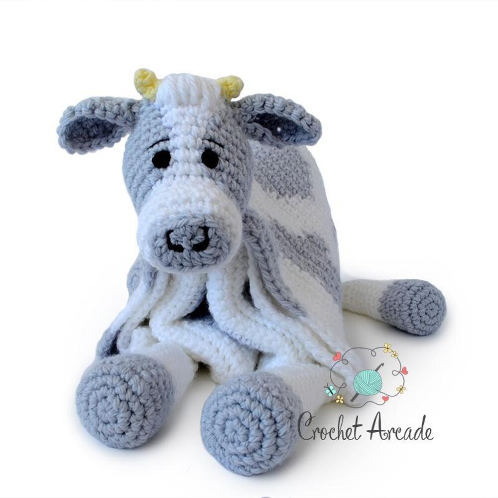 Cuddle and Play Cow Crochet Blanket King Cole Comfort Bulky Crochet pattern by Crochet Arcade LoveCrafts