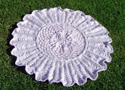 Passion Flower Circular Lace Baby Blanket