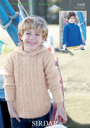 Hooded and Stand Up Neck Sweaters in Sirdar Supersoft Aran - 2448 - Downloadable PDF