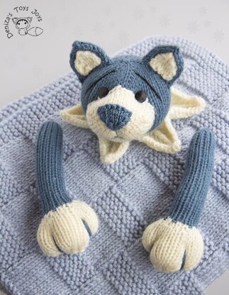 Navy Blue Puppy Toy Baby Blanket