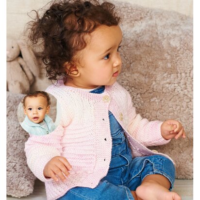 Textured Cardigans in Rico Baby So Soft Print DK - 845 - Downloadable PDF