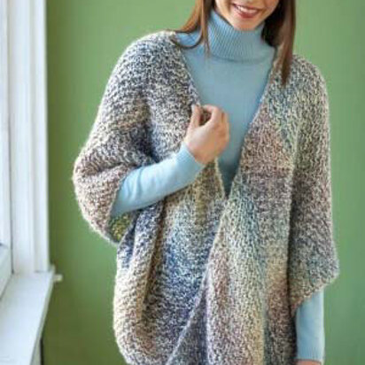 Shaded Triangles Wrap in Lion Brand Homespun - 80395AD