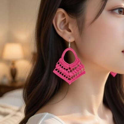 Crochet leaf earrings pattern