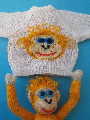 OSCAR THE BABY ORANGUTAN JUMPER KNITTING PATTERN