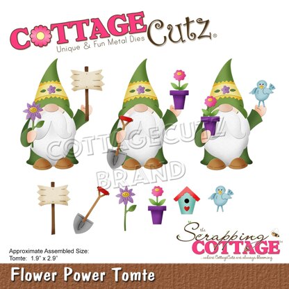 CottageCutz Dies - Flower Power Tomte 1.9"X2.9"