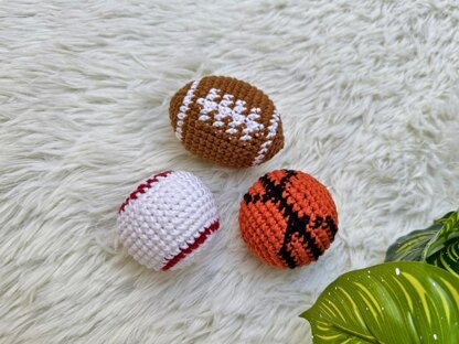 Hacky Sack Crochet Pattern: Baseball, Basketball, Rugby