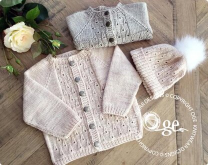 Raindrops Cardigan & Hat - P185
