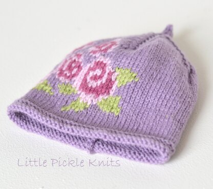 A Little Rose baby beanie for the Spring