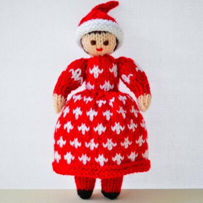 Anneke - Christmas Elf Folk Doll Knitting Pattern