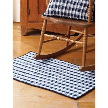 Gingham Check Rug in Lily Sugar 'n Cream Solids