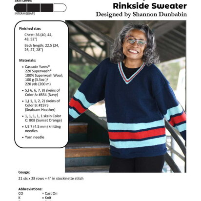 Rinkside Sweater in Cascade Yarns 220 Superwash - W833 - Downloadable PDF