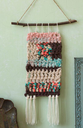 Retro Crochet Wall Hangings in Red Heart Mixology Solids, Print, Swirl and Super Saver Economy Solids - LW4919 - Downloadable PDF