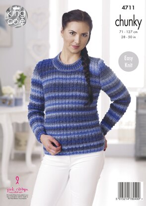 Sweater & Cardigan in King Cole Riot Chunky - 4711 - Downloadable PDF
