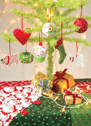 McCall's Ornaments Wreath Tree Skirt and Stocking M6453 - Paper Pattern Size One Size Only