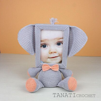 Crochet Pattern of Photo Frame ELEPHANT