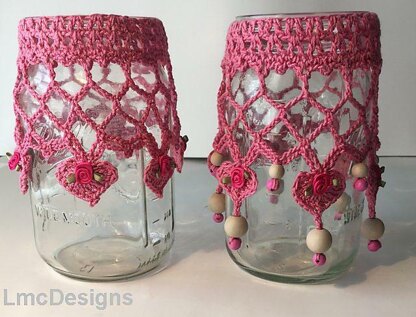 Valentine Hearts Mason Jar Drape