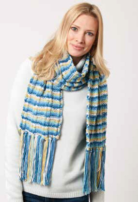 Color Weave Scarf in Caron Simply Soft Stripes - Downloadable PDF