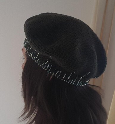 Icicles beaded beret and mitts