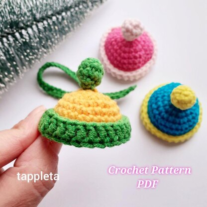 Mini Beanie hat and Scarf crochet pattern, Crochet miniature hat for amigurumi doll, pom pom hat tiny ornament