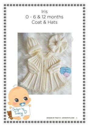 Iris Swing coat knitting pattern  0-6mths & 12mths