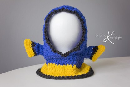 Blue Tang Fish Hooded Cowl