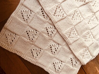 Heart Patch Blanket, Knitting Pattern