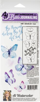 Art Impressions Bible Journaling Watercolor Rubber Stamps - Butterfly
