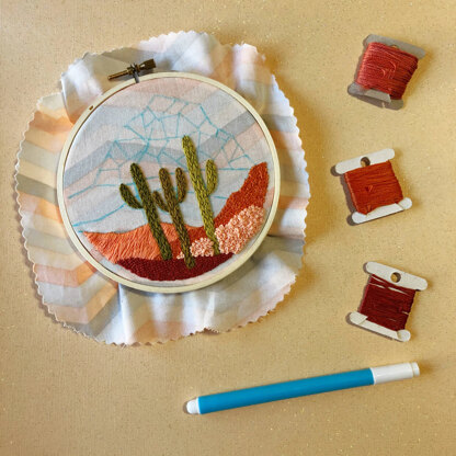 M Creative J Cactus Desert Landscape DIY Embroidery Kit