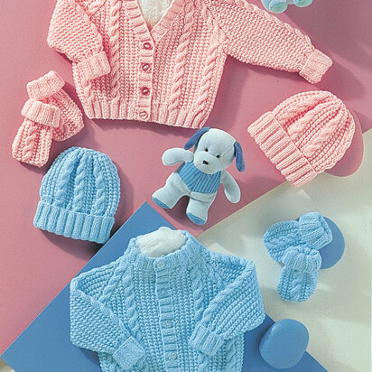 Cardigan, Hat & Mittens in Stylecraft Wondersoft DK - 4771 - knitting pattern