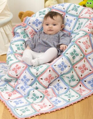 Baby Checks Blanket in Red Heart Super Saver Economy Solids - LW1831