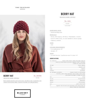 .Blue Sky Fibers Berry Hat PDF