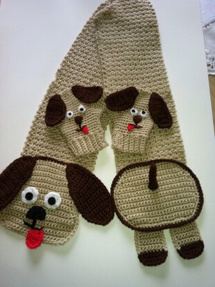 Hot-Doggie Scarf & Mittens PDF 12-065