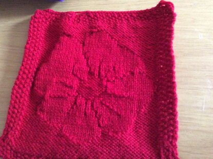 Anzac knitted dishcloth