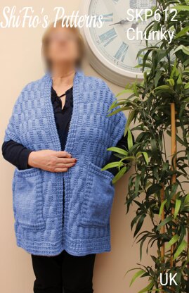 612- Snuggly Pocket Shawl Knitting Pattern-612