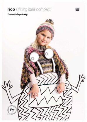 Poncho and Hat in Rico Creative Melange Chunky - 615 - Downloadable PDF