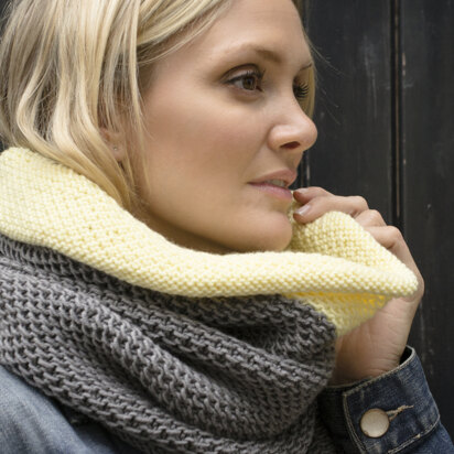 "Bia Roll Edge Snood" - Snood Knitting Pattern For Women in MillaMia Naturally Soft Aran