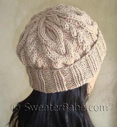 #105 Slouchy 2-Way Cabled Hat