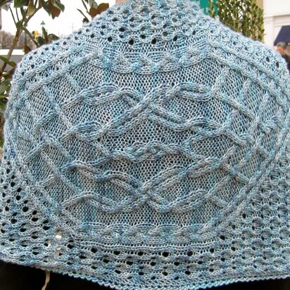 Glasgow Cable Lace Shawl