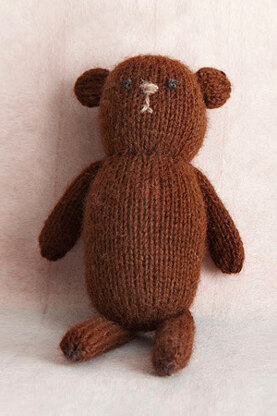 Knit Little Bear Toy in Lion Brand Superwash Merino Cashmere - L0215AD