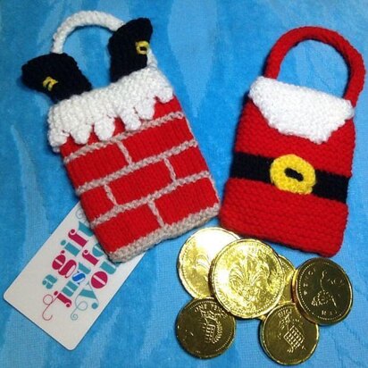 Santa Chimney and Coat Christmas Gift Bags